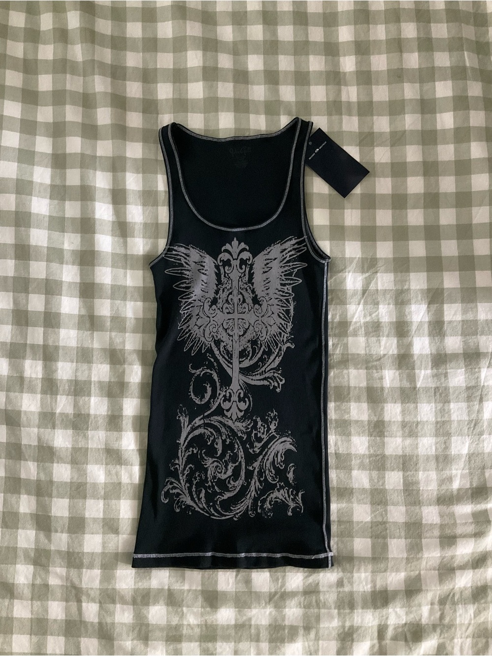 Brandy Melville Black Amaya Cross Tank Top